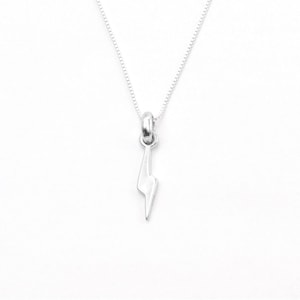 Sterling Silver Lightning Bolt Necklace - Flash Pendant