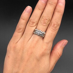 Bubble Ring, Handmade Silver Ring, Thick Band, Chunky Ring, Boho Ring, Vintage Silver Ring, Artistic Ring, Abstract Ring, Solid Silver Ring image 7