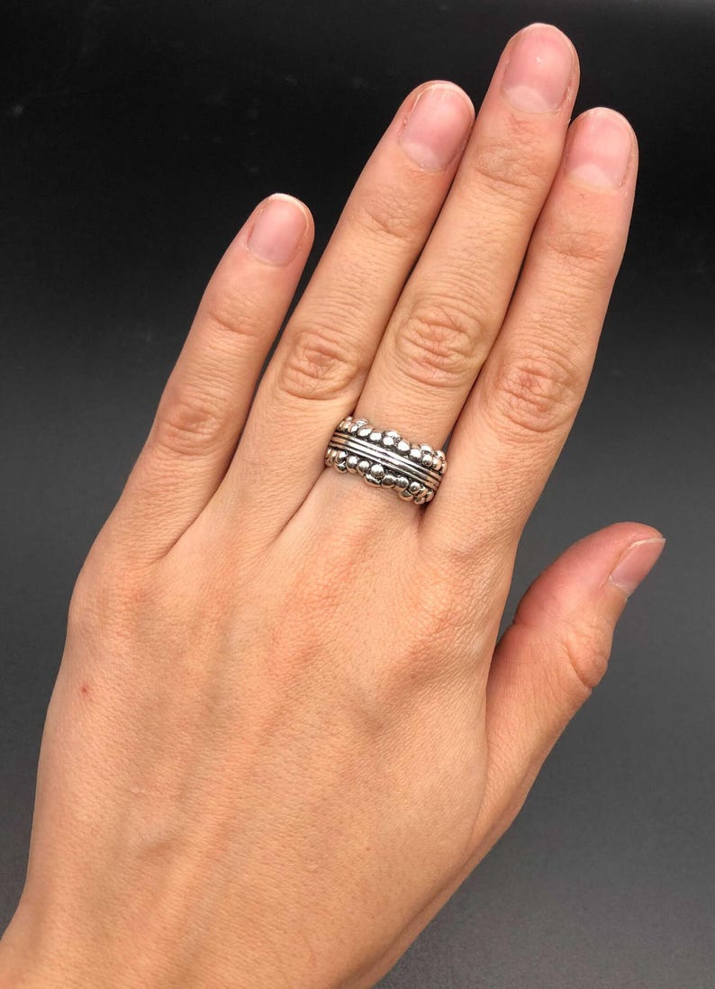Bubble Ring, Handmade Silver Ring, Thick Band, Chunky Ring, Boho Ring, Vintage Silver Ring, Artistic Ring, Abstract Ring, Solid Silver Ring image 7