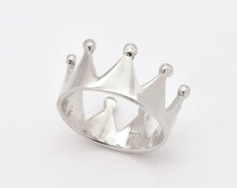 Silver Crown Ring, Crown Ring, Silver Tiara Ring, Tiara Ring, Princess Ring, King Ring, Queen Ring, Fairytale Ring, Silver Ring, 925 Silver