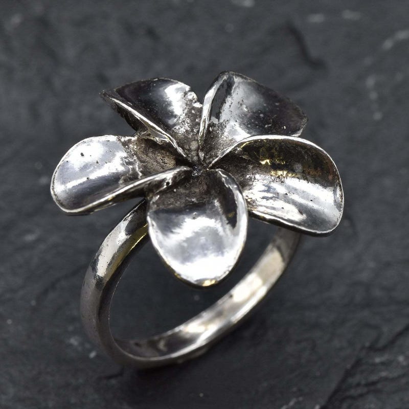 Women Vintage S925sliver Flower Ring