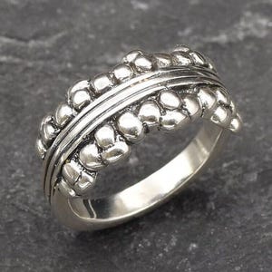 Bubble Ring, Handmade Silver Ring, Thick Band, Chunky Ring, Boho Ring, Vintage Silver Ring, Artistic Ring, Abstract Ring, Solid Silver Ring image 3