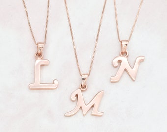 Rosegold Buchstabe Anhänger, Rosegold Anfang Anhänger, Buchstabe Anhänger, Initial Anhänger, Buchstabe Halskette, 18k Rosegold Vermeil, Geschenk für sie