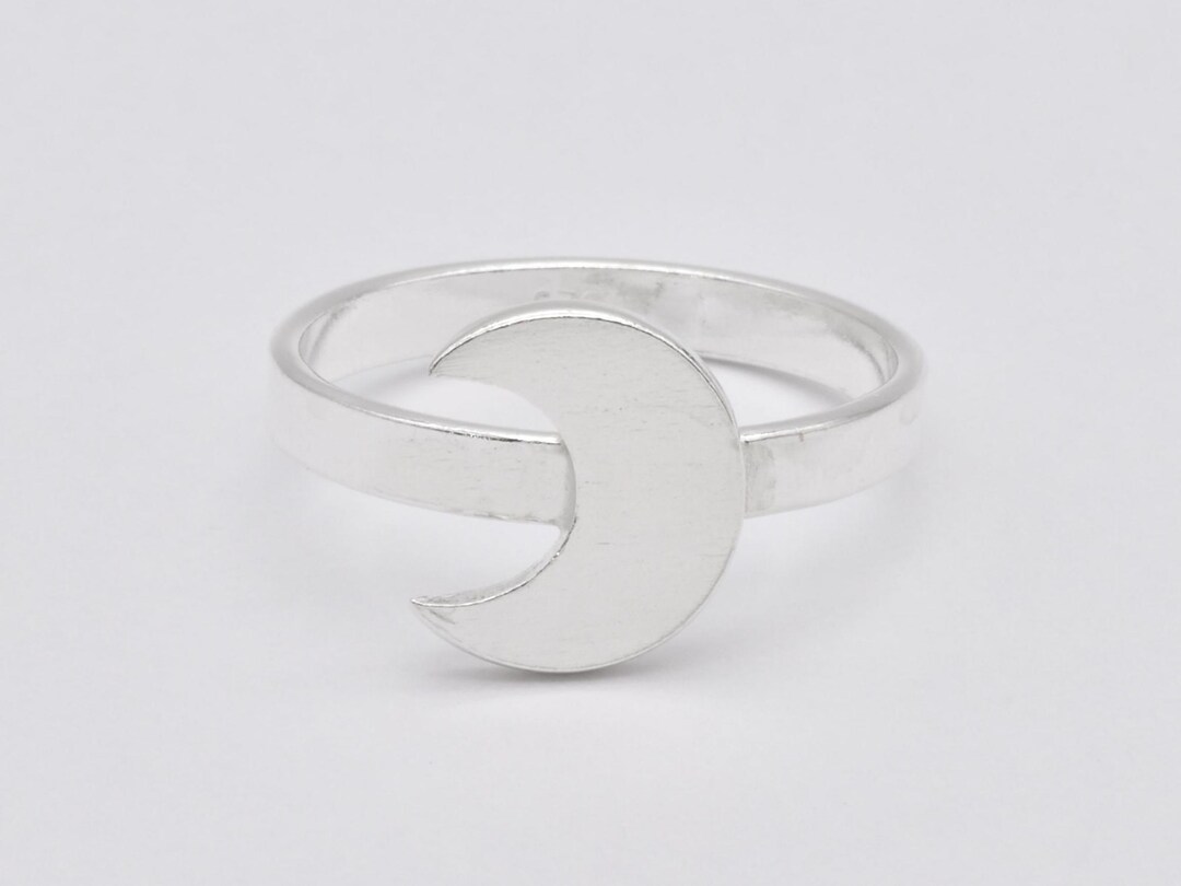 Silver Moon Rings Silver Moon Ring, Crescent Moon Ring, Half Moon Ring, Minimalist Silver ...