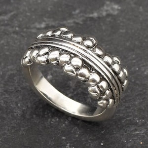 Bubble Ring, Handmade Silver Ring, Thick Band, Chunky Ring, Boho Ring, Vintage Silver Ring, Artistic Ring, Abstract Ring, Solid Silver Ring