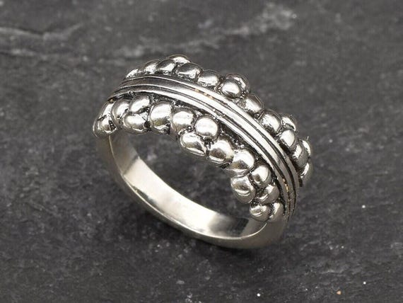 Bubble Ring, Handmade Silver Ring, Thick Band, Chunky Ring, Boho Ring, Vintage Silver Ring, Artistic Ring, Abstract Ring, Solid Silver Ring