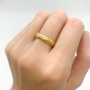 Gold Tribal Ring, Tribal Ring, Bohemian Ring, Gold Boho Ring, Gold Stacking Ring, Stackable Band, Minimal Ring, Thick Band, 18K Vermeil Ring image 2