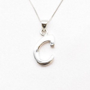 Letter C Pendant, Capital C Pendant, Initial C Necklace, Alphabet Letter, 925 Sterling Silver, Letter Necklace, Minimalist Initial