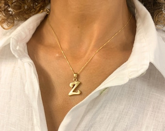 文字Zゴールドペンダント、大文字Zペンダント、イニシャルZ