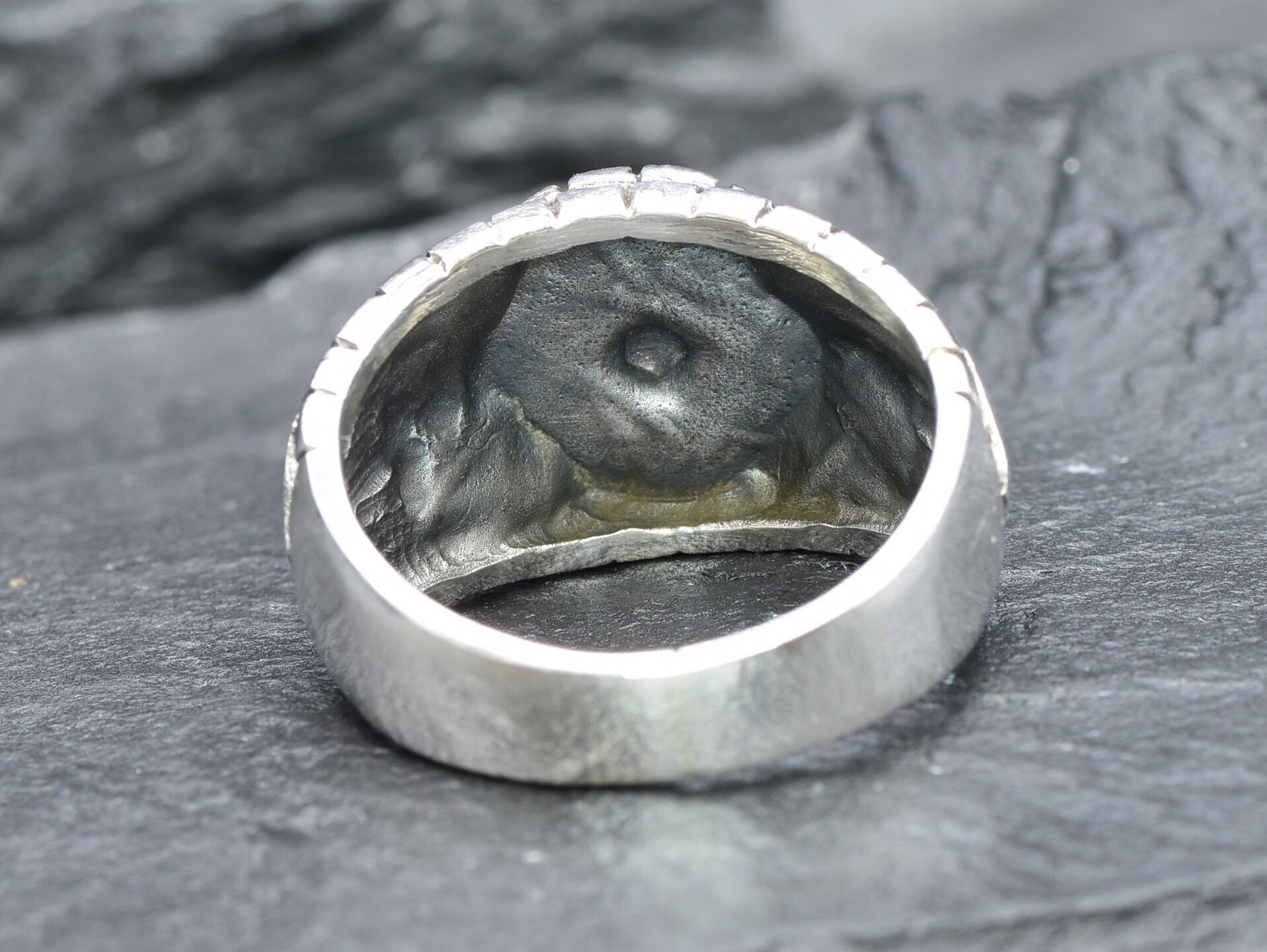 Silver Anchor Ring, Compass Silver Ring, Signet Anchor Ring