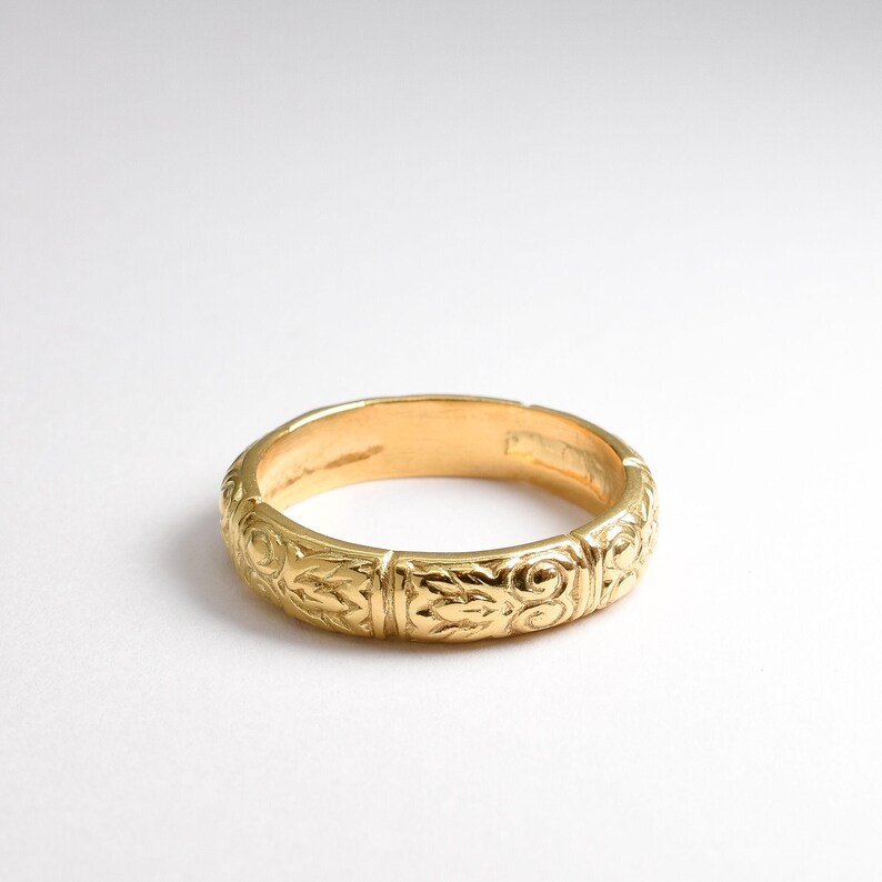 Gold Tribal Ring, Tribal Ring, Bohemian Ring, Gold Boho Ring, Gold Stacking Ring, Stackable Band, Minimal Ring, Thick Band, 18K Vermeil Ring image 8