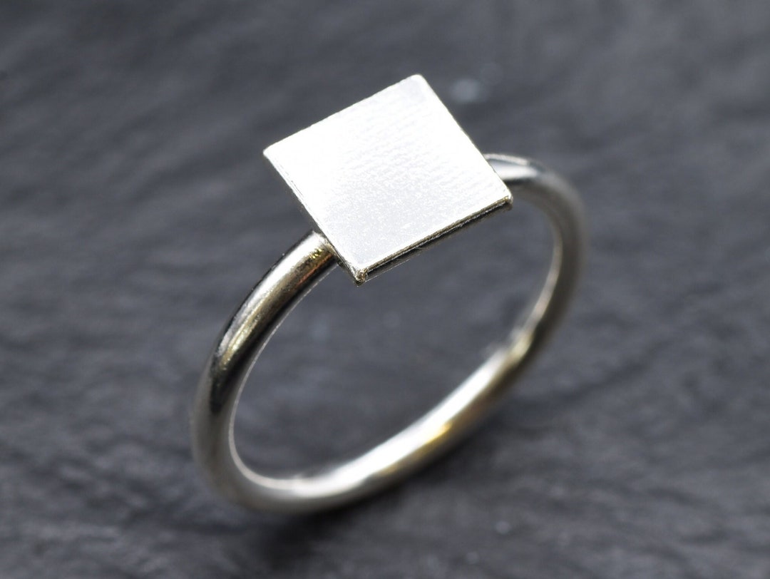 Cute Square Rings Small Square Ring, Minimalist Ring, Square Band, Simple Ring, Square ...