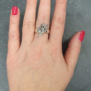Angel Ring, Silver Angel Ring, Cupid Ring, Saint Ring, Statement Ring, Vintage Ring, Religious Ring, Sterling Silver Ring, Solid Silver Ring image 8
