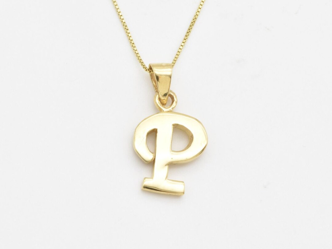 Gold Letter P Pendant, Letter Charm, Initial P Necklace, Alphabet