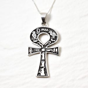 Egyptian Pendant, Ancient Egyptian Charm, Solid Silver Pendant, Ankh Key Of Life, Silver Pendant, Egyptian Key, Egypt Symbol, Egypt Key