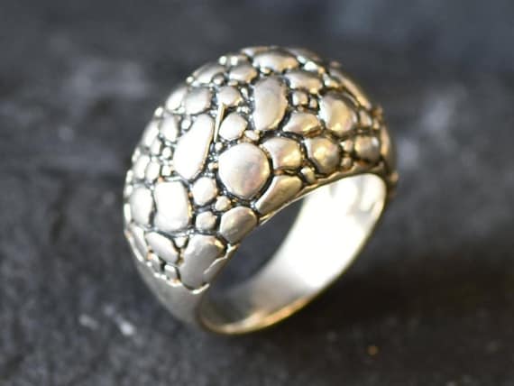 Chunky Silver Ring, Bubble Ring, Solid Silver Ring, Wide