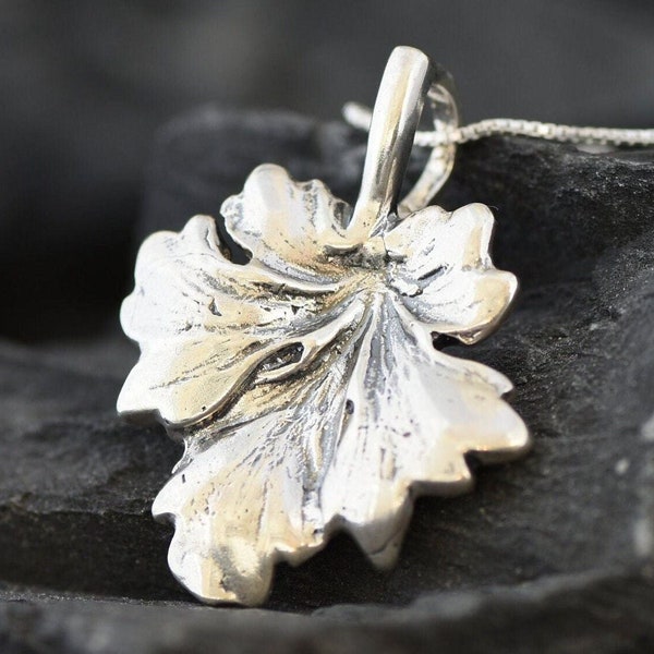 Maple Leaf Pendant, Silver Leaf Pendant, Autumn Necklace, Solid Silver Pendant, Floral Pendant, Silver Leaf Necklace, 925 Sterling Silver