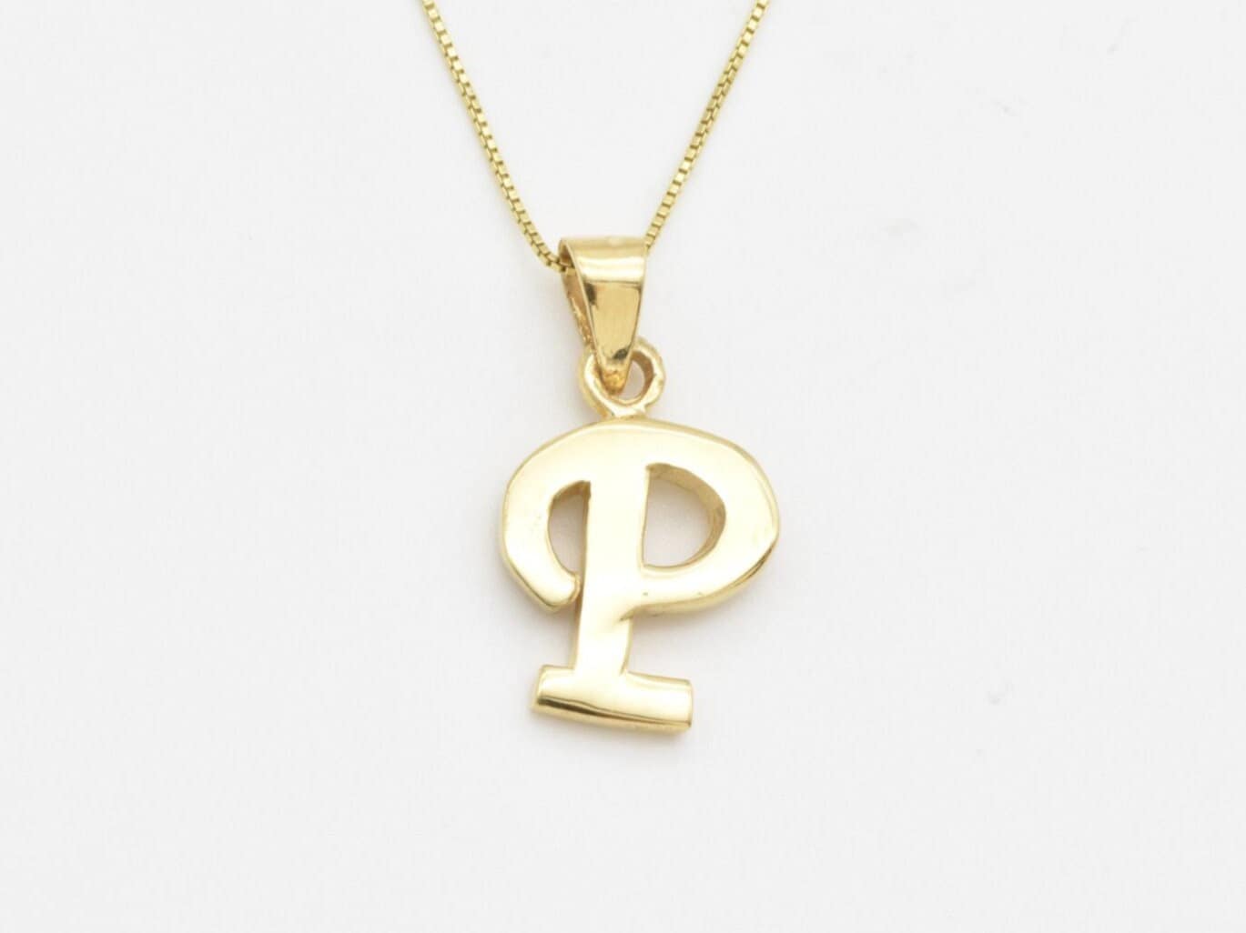 Gold Letter P Pendant, Letter Charm, Initial P Necklace, Alphabet