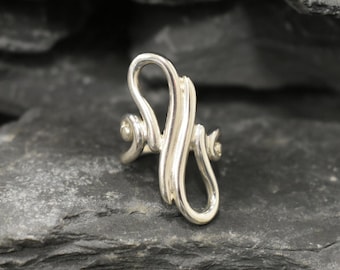 Infinity Ring, Asymmetric Ring, Solid Silver Ring, Long Artistic Ring, Long Silver Ring, Statement Ring, Sterling Silver Ring, Artisan Ring