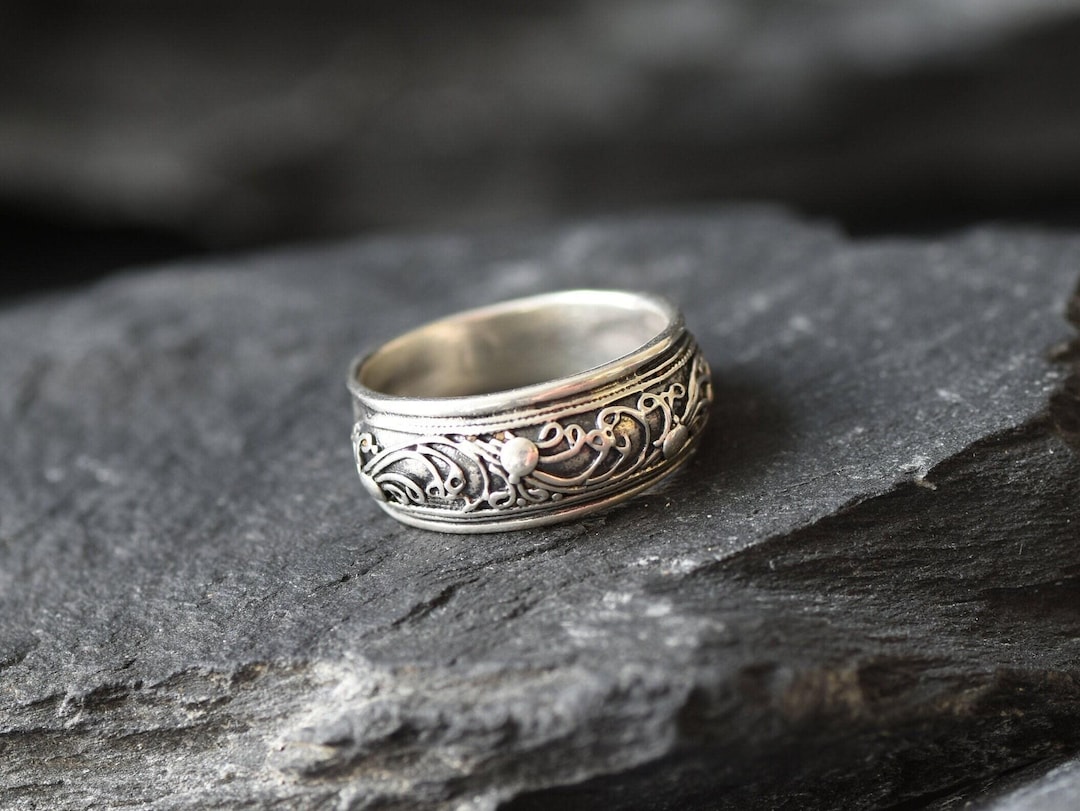 Silver Chunky Ring, Wave Ring, Artistic Ring, Sea Ring, Large