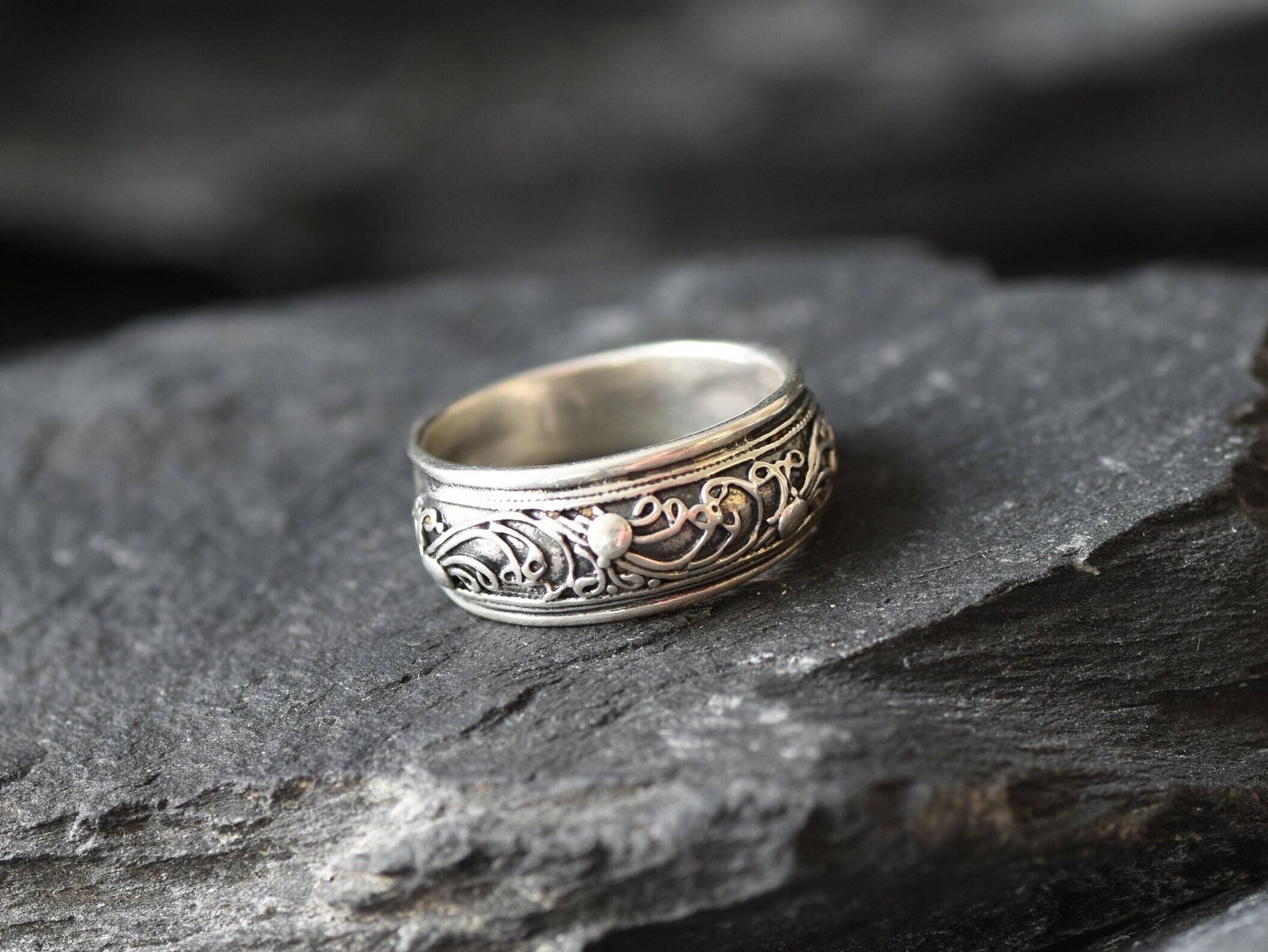 Silver Chunky Ring, Wave Ring, Artistic Ring, Sea Ring, Large