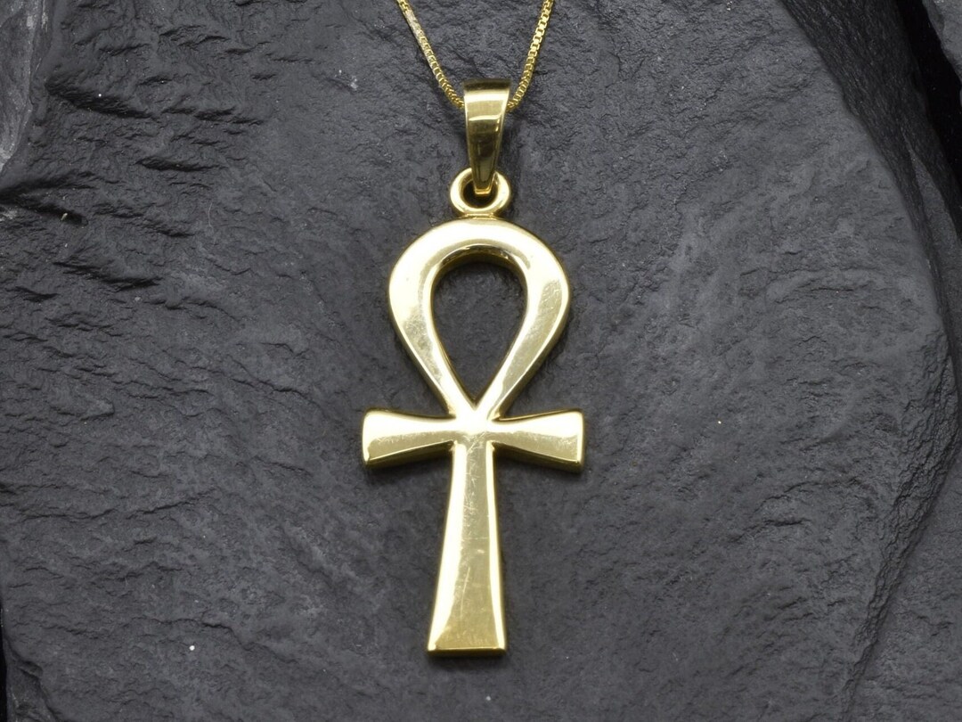 Egyptian Ankh Cross Pendant - Gold