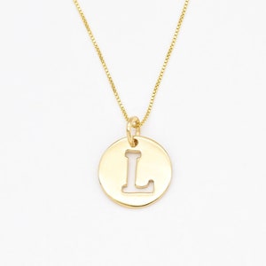 Collar con inicial L, colgante con letra L dorada, collar con letra mayúscula, colgante con inicial, colgante con letra del alfabeto, inicial minimalista, para ella