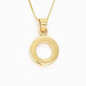 Gold Letter O Pendant, Capital O Pendant, Initial O Necklace, Alphabet Letter, 18k Gold Vermeil, Letter Necklace, Minimalist Initial