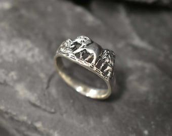 Elephant Ring, Silver Elephant Ring, Lucky Elephant Ring, Silver Elephant Band, Elephant Band, Animal Silver Ring, Elephant, 925 Silver Ring