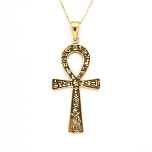 Gold Ankh Pendant, Vintage Cross, Ancient Necklace, Key of Life, Antique Ankh Cross, Ankh Pendant, Egyptian Ankh, Gold Vermeil, Gold Cross