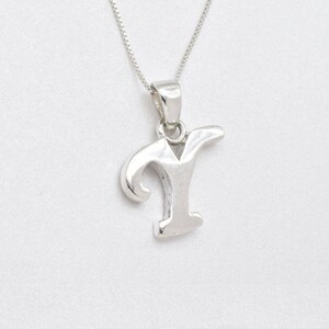 Pingente com letra Y, pingente com letra Y maiúsculo, colar com inicial Y, letra do alfabeto, prata esterlina 925, colar com letra, inicial minimalista