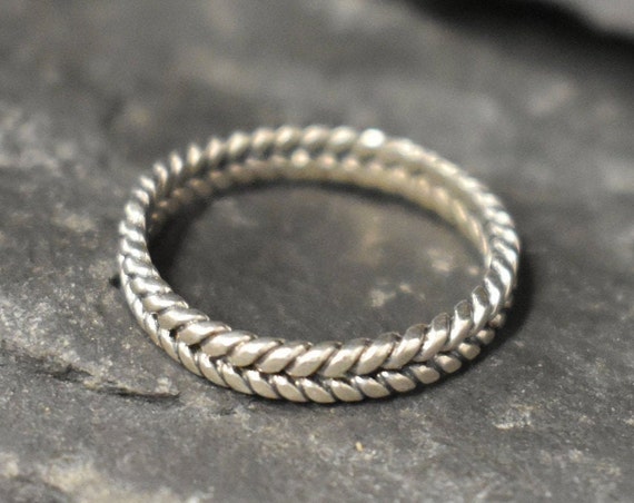 Braided Ring Braided Band Silver Braided Ring Designer Ring