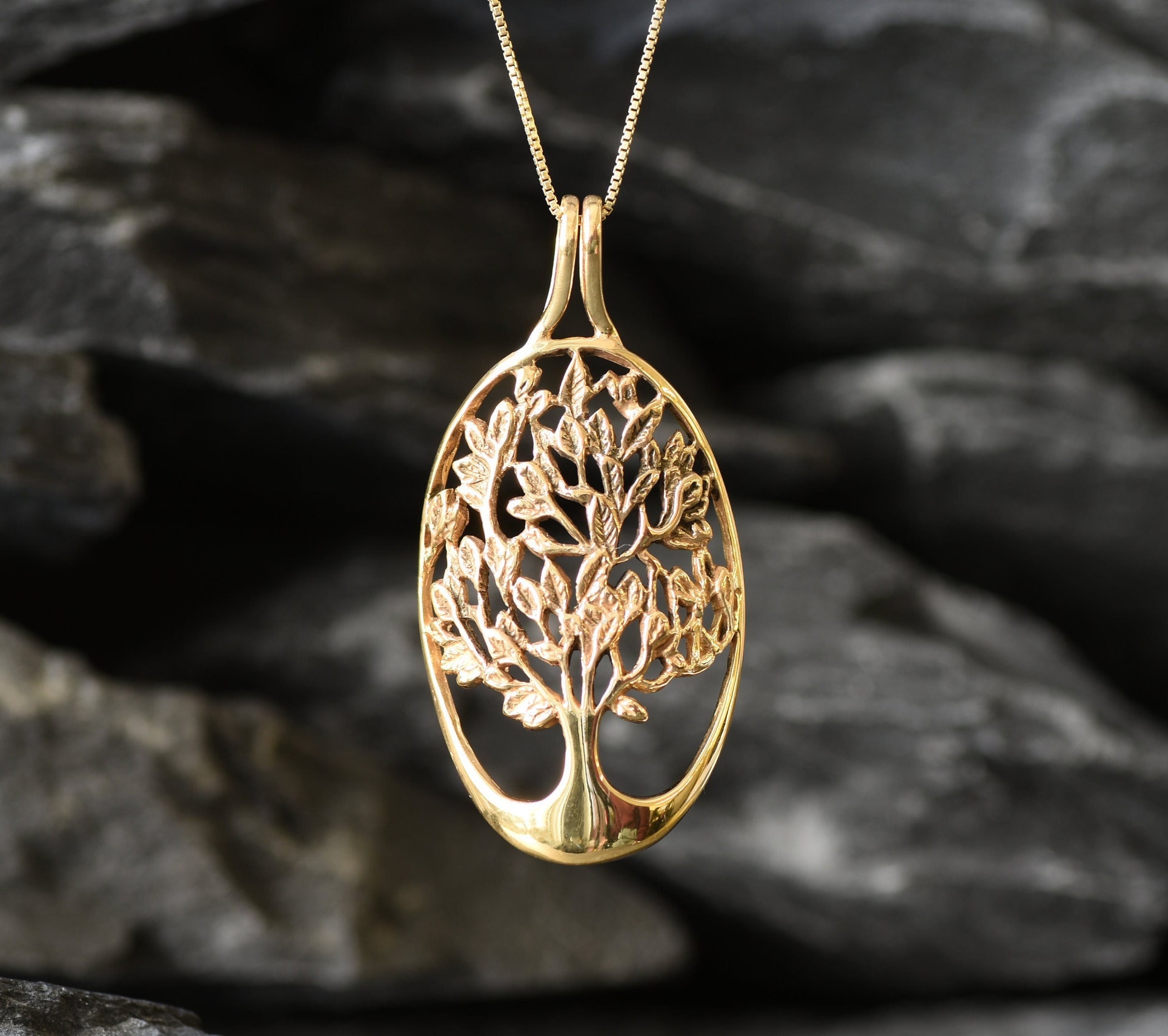 Gold tree of life charm sale