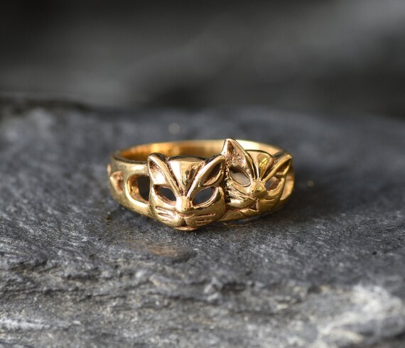 cat face ring