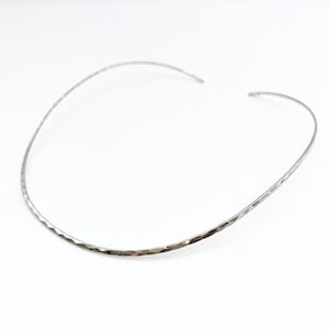 Silver Choker Necklace, Hammered Silver Choker, Silver Choker for Women, Collar Cuff Jewelry, Collar Necklace For Her, Silver By Adina