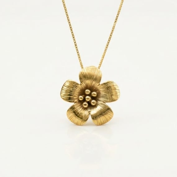 Flower Charm Necklace, Daisy Necklace, Large Flower Necklace 