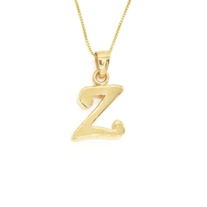 Colgante de oro con la letra Z, colgante con Z mayúscula, collar con la inicial Z, letra del alfabeto, collar con letra, inicial minimalista, oro vermeil de 18 quilates
