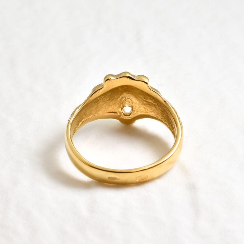 Gold Lion Ring, Gold Vintage Ring, Zodiac Ring, Antique Ring, Animal Ring, Artistic Ring, Statement Ring, Lion Head Ring, 18K Gold Plated image 9