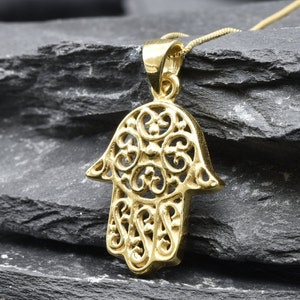 Gold Hamsa Pendant Etsy UK