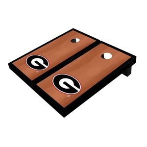 Georgia Bulldogs Black Rosewood Cornhole Set, Officially Licensed NCAA Team Boards, Includes 8 Bags & More