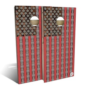 American Flag Bullets Cornhole Boards, Complete Outdoor Game Set with 2 Boards, 8 Bags & Optional Accessories, The Perfect Gift