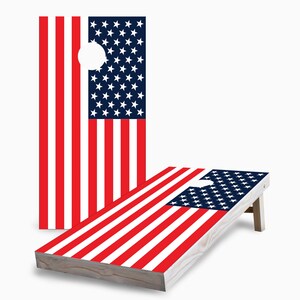 American Flag Cornhole Boards, Complete Outdoor Game Set with 2 Boards, 8 Bags & Optional Accessories, The Perfect Gift