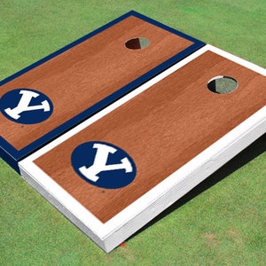 Brigham Young BYU Cougars Rosewood Alternating Border Cornhole Set, Officially Licensed NCAA Team Boards