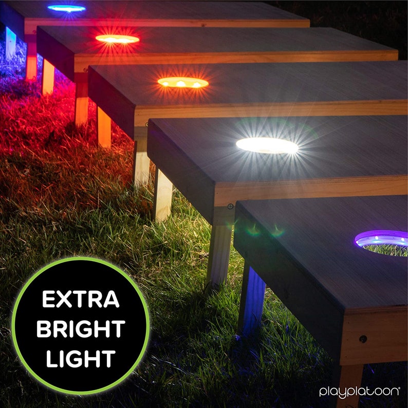 The coolest feature of our Drinking custom cornhole boards is by far the cornhole board hole lights. Our LED lights allow you to light up the holes and play a game of corn hole at night.