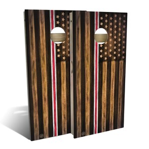 American Flag Nurse Red and White Line 2x4 Regulation Cornhole Board Game Set