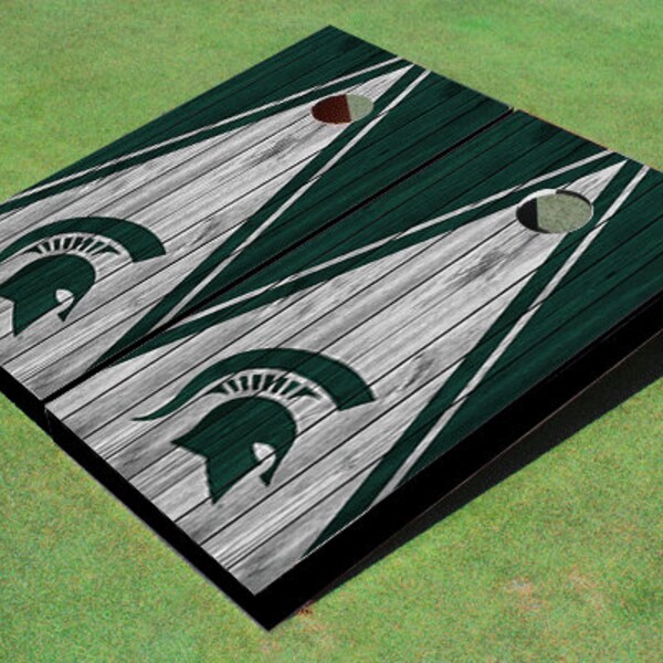 Cornhole Game Set: Michigan State Spartans White & Hunter (Official NCAA)
