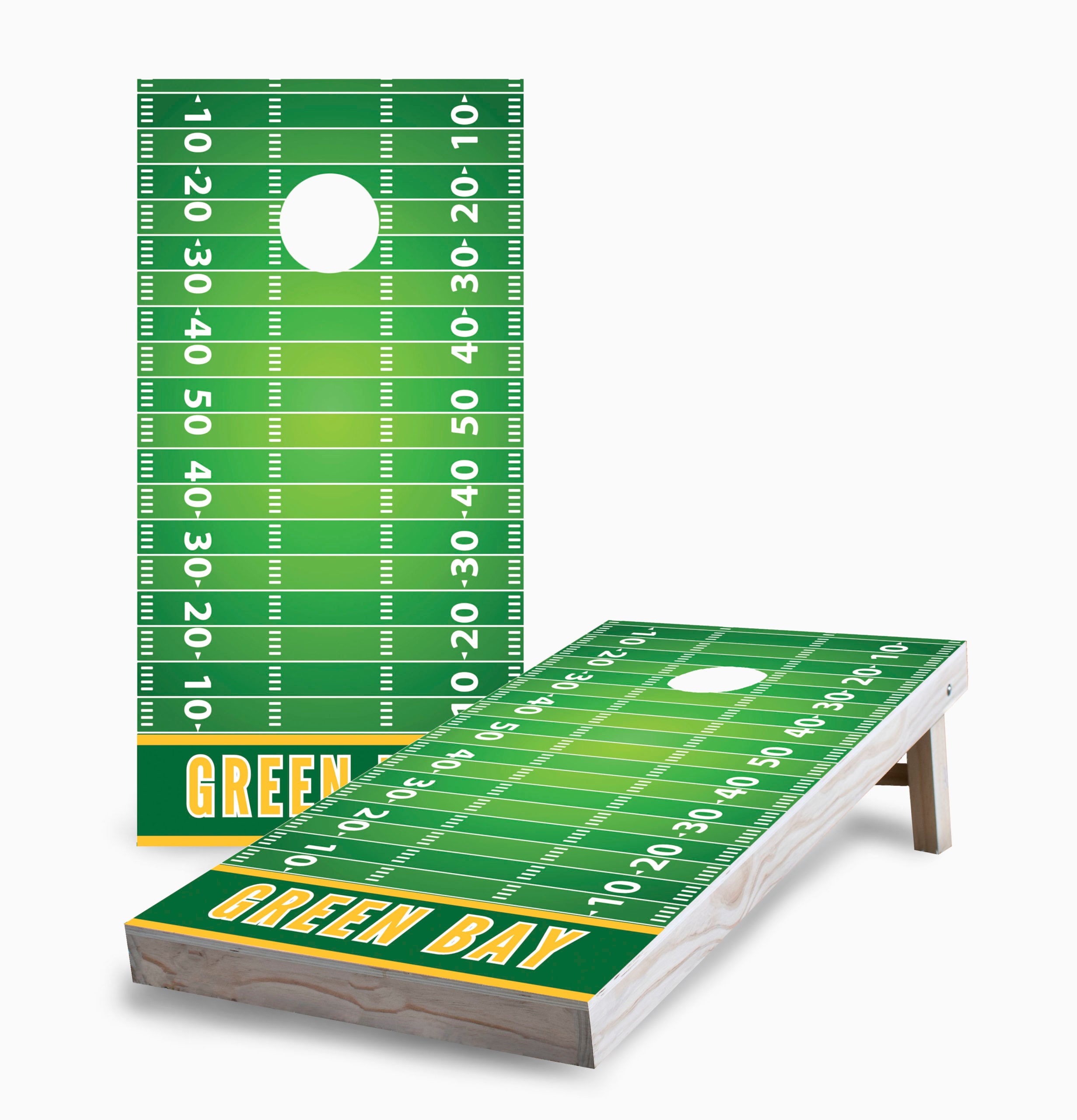 Green Bay Football Cornhole Boards Complete Outdoor Game Set - Etsy