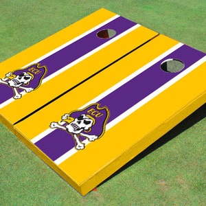 Cornhole Boards: ECU Pirates Purple Yellow - NCAA Licensed Game Set