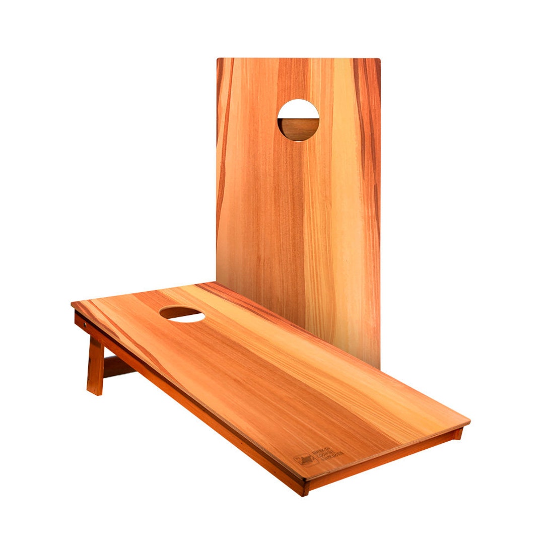 Woodgrain Themed Backyard Cornhole Boards, Includes 2 Boards Optional