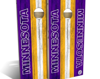 Minnesota Football Cornhole Boards, Complete Outdoor Game Set with 2 Boards, 8 Bags & Optional Accessories, The Perfect Gift